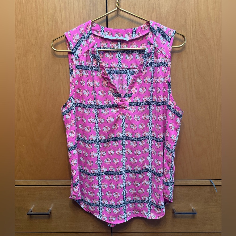 41 Hawthorn Pink and Black Floral Blouse